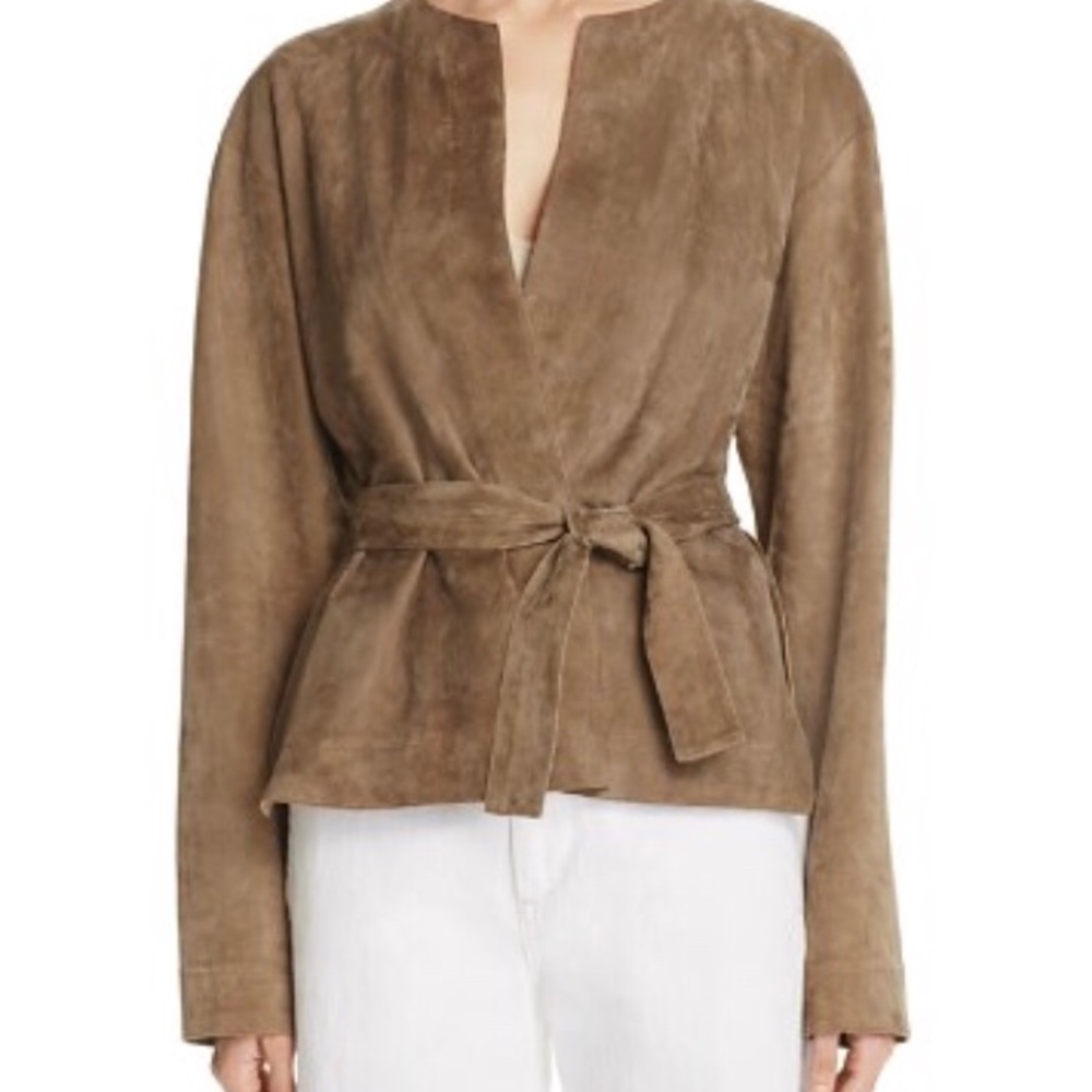 Vince. Suede jacket w/ tie waist - tan/khaki!